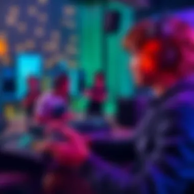 A person playing a video game on a console with headphones on while enjoying music in the background