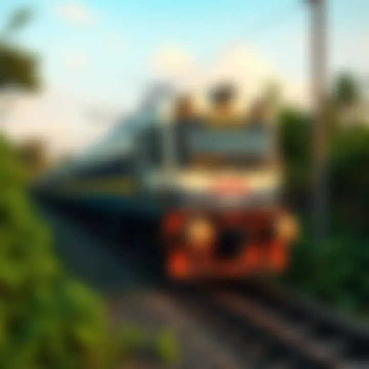 An old ganda train sitting on railway tracks surrounded by greenery, representing nostalgia and decline.
