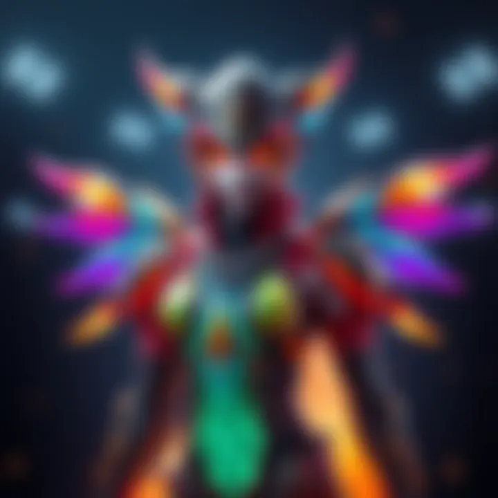 Gara character showcasing Gemini skin with a vibrant design and color scheme