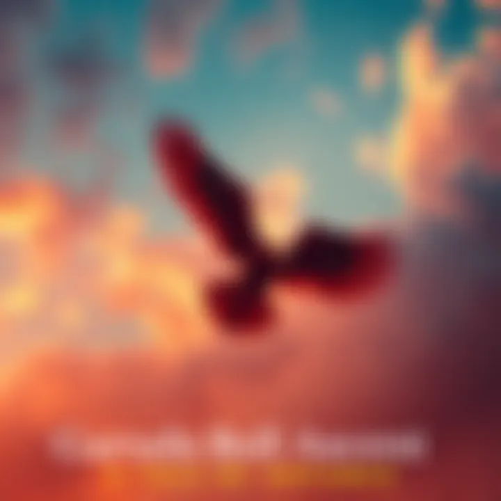 A striking portrayal of Garuda soaring through a vibrant sky, symbolizing freedom and rebellion against societal norms.