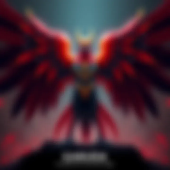 Garuda stands tall with vibrant colors and powerful wings, showcasing its unique features and design elements.