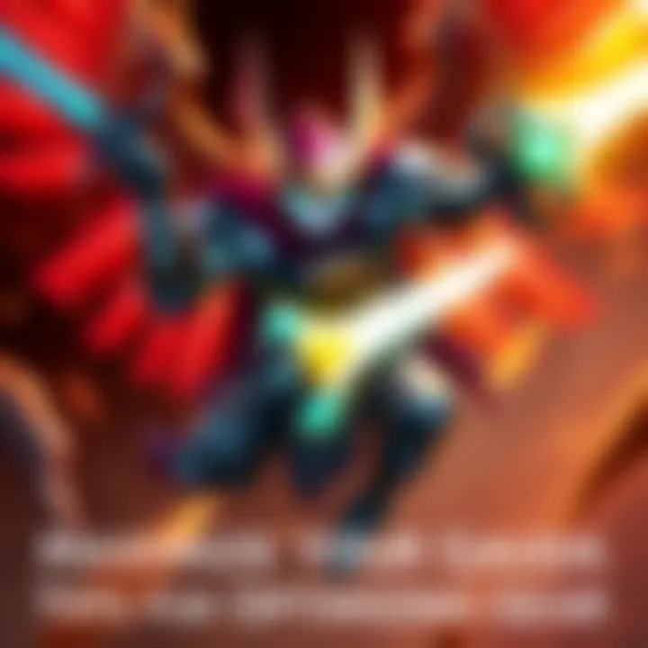Garuda character showcasing upgraded equipment and glowing weapons in an action pose