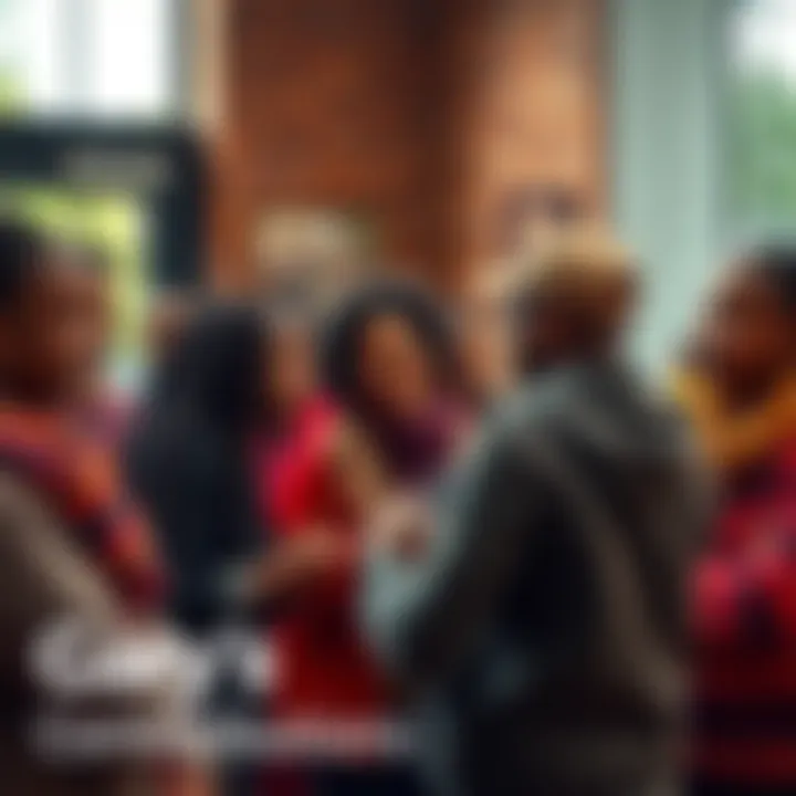 Gary's Contributions A group of diverse community members gathered together discussing positive changes influenced by Gary's work.