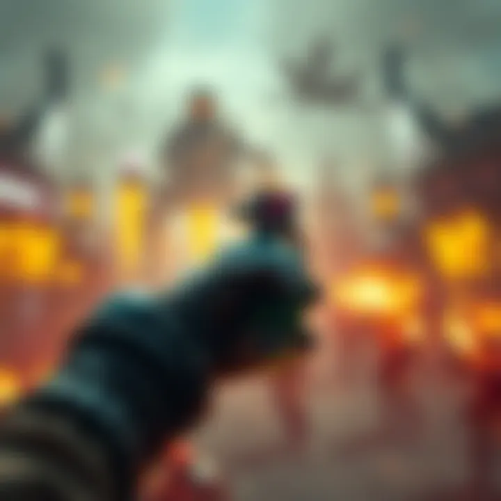 A gaming scene where a player accidentally throws a gas grenade amid chaos during a match