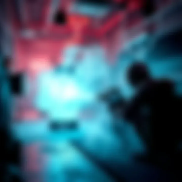 A player setting up a gas trap in a game environment with visual effects indicating the trap's area of effect.