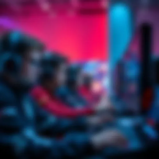 A group of Gauss players intensely focused on their screens during a gaming session, showcasing teamwork and strategy.