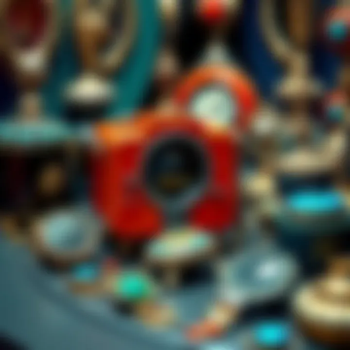 A vibrant Gauss’n collectible displayed among other unique treasures, showcasing its distinct features and craftsmanship.