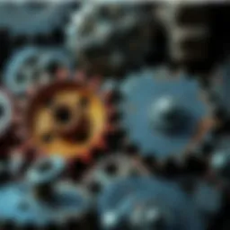 A graphic showing rusted gears alongside vulcano blueprints, emphasizing the difference in their abundance, reflecting players' frustrations.