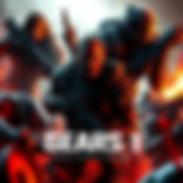 Gears 1 Horde Mode Concept Artwork depicting the classic Horde mode from Gears 1 with iconic characters and intense action, highlighting gameplay elements.