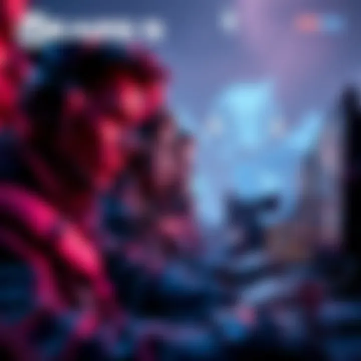 A group of gamers playing Gears 5, focused on the screen and not using microphones during the game.