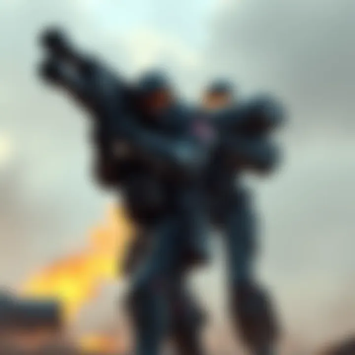 A Gears 5 character holding a turret while standing next to a carrier, demonstrating the bug that allows unlimited use of an ultimate ability.