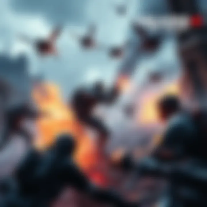 Gears of War 4 Gameplay Action A thrilling scene from Gears of War 4 showcasing intense gameplay with characters battling against enemies in a destroyed environment.