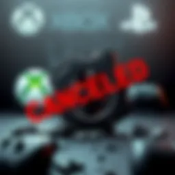 Gears of War PS5 Canceled Announcement A graphic showing the cancellation of Gears of War for PS5 with Xbox and PlayStation logos in the background.