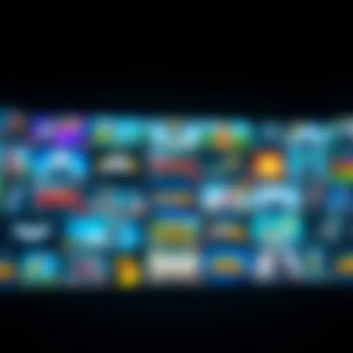 A collection of similar looking game thumbnails showcasing various game titles with a uniform design style.