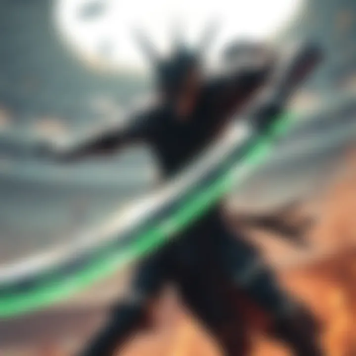 Genji, a character in a video game, performing a swift attack with a blade in a stadium setting, highlighting recent gameplay changes.