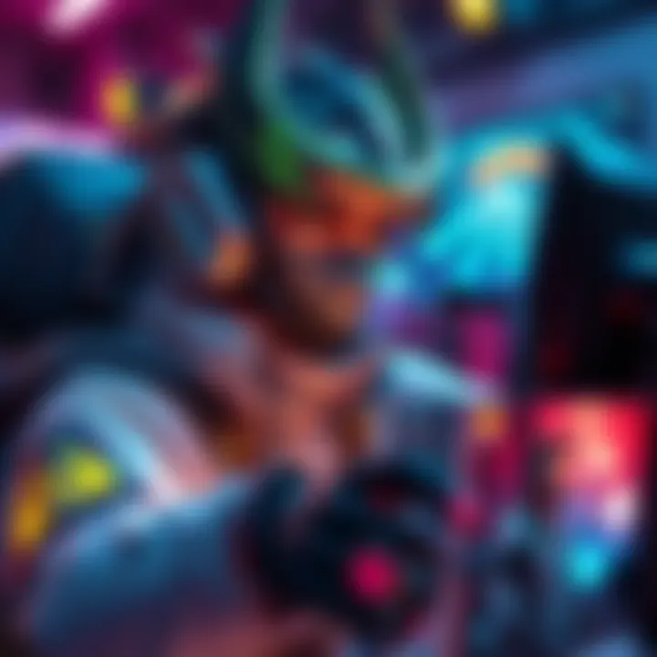 A confident Genji player in a gaming setup, focused on the screen during a Quickplay match, highlighting their gameplay style and teamwork spirit.