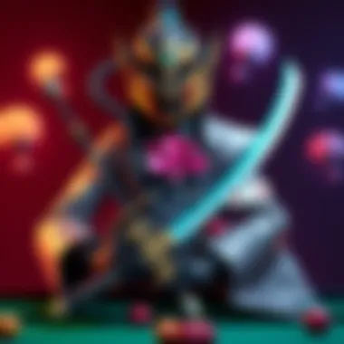 A fan's creative design for a Genji skin featuring a blackjack dealer theme with shurikens shaped like playing cards and a pool cue as a sword.