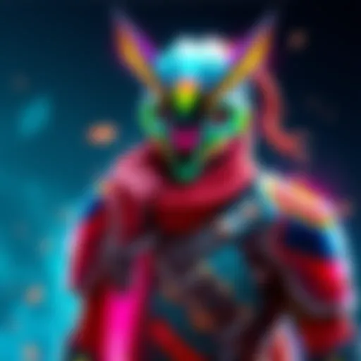 Artistic depiction of the new Genji skin featuring vibrant colors and unique design elements