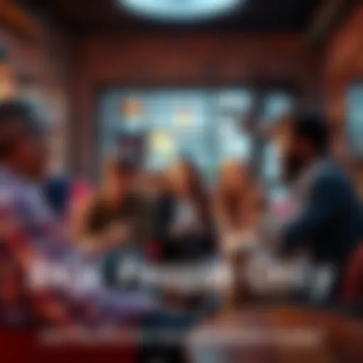 A diverse group of individuals having an authentic discussion in a cozy setting