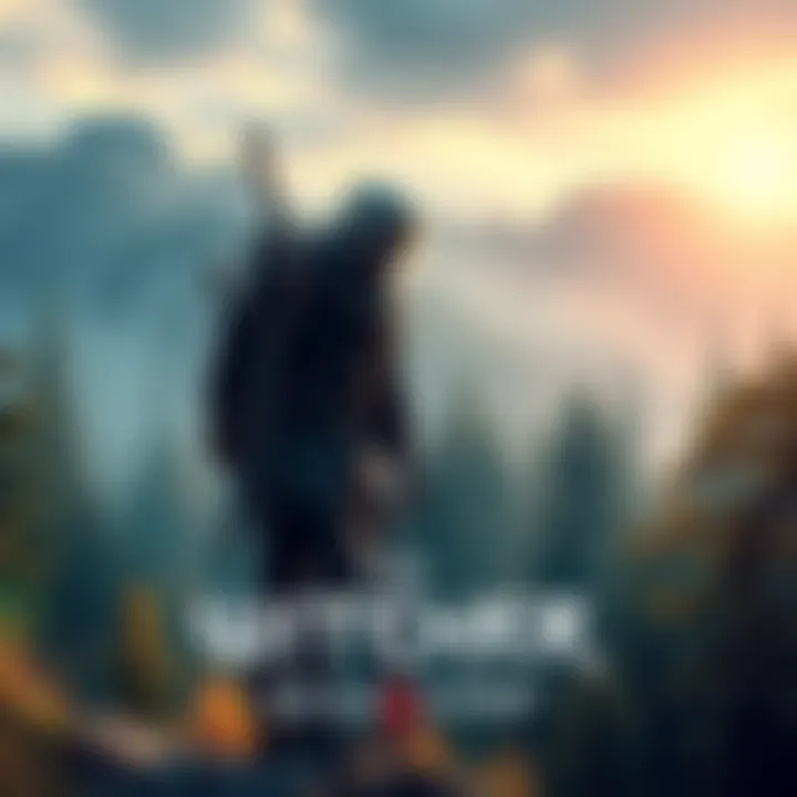 Geralt of Rivia in a fantasy setting Geralt of Rivia standing with his sword in a mystical forest, ready for a new adventure