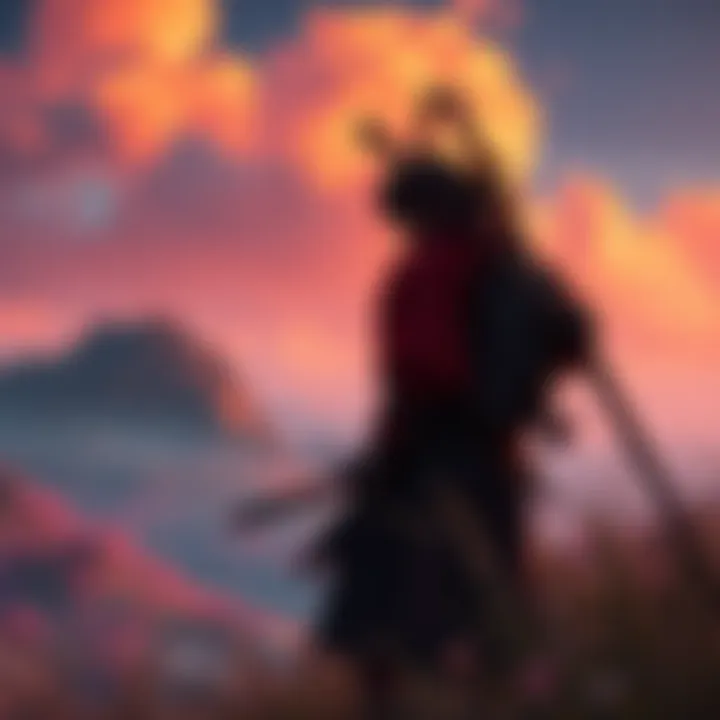 A samurai character exploring a vibrant landscape in Ghost of Tsushima, showcasing the game's beautiful scenery and action elements.