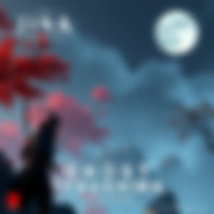 A dramatic scene from Ghost of Tsushima showcasing the protagonist, Jin, in a lush Japanese landscape with a samurai stance