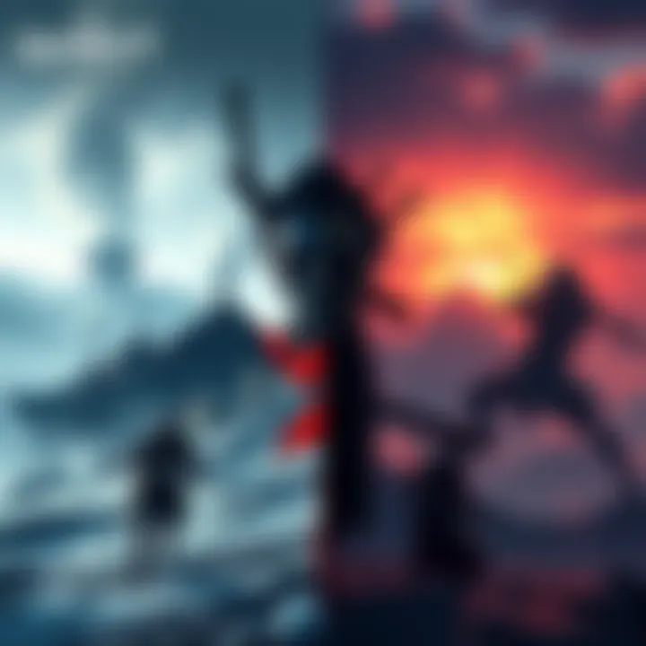 A split image showing gameplay scenes from Ghost of Tsushima and Ghost of Yotei, highlighting their unique styles and environments.