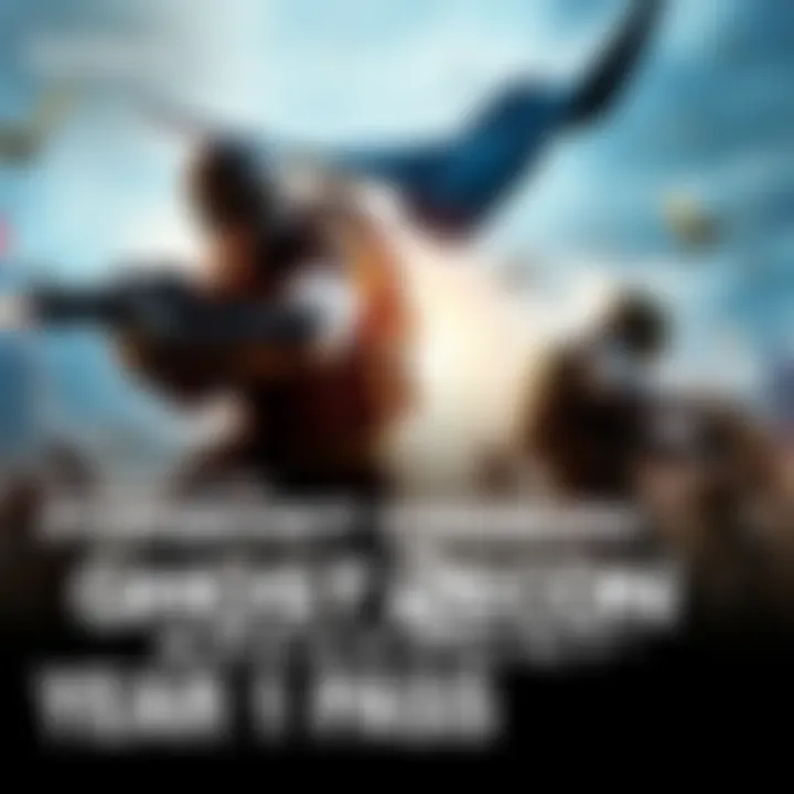 A promotional image showing characters from Ghost Recon Breakpoint in action, showcasing missions included in the Year 1 Pass, with a focus on teamwork and strategy.