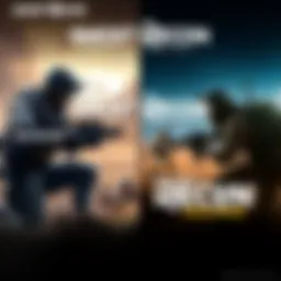 A split image showing gameplay scenes from Ghost Recon Breakpoint and Wildlands, highlighting their graphics and action moments.