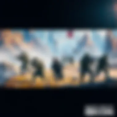 A digital artwork showing a military squad in a diverse terrain with various enemy factions around them, representing potential locations and challenges for the next Ghost Recon game.