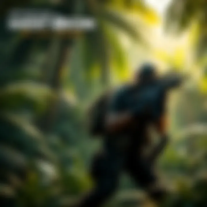 A character in Ghost Recon Wildlands using tactical gear in a lush jungle setting.