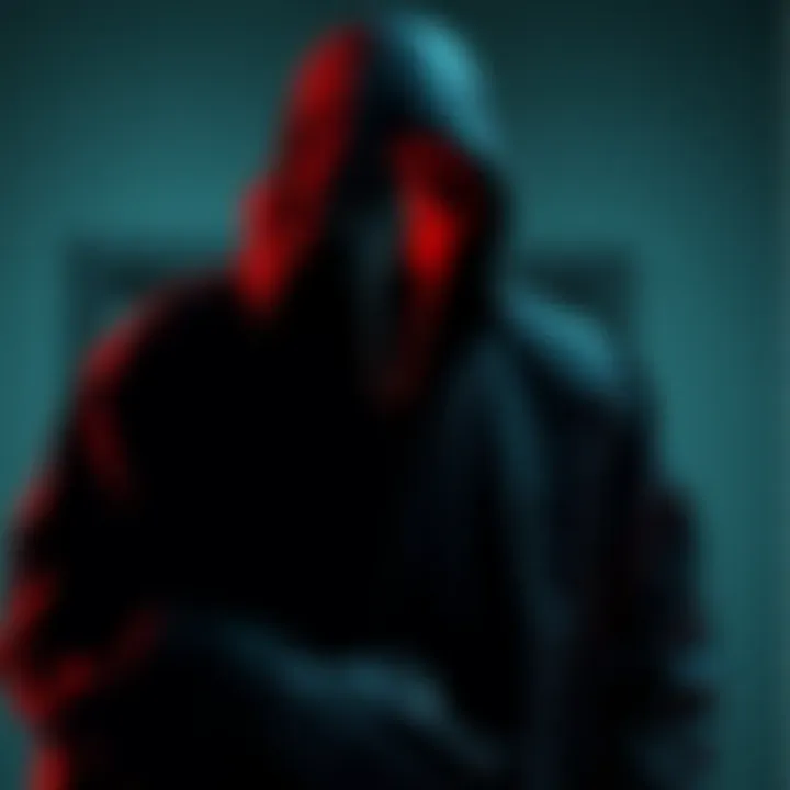 Ghostface character wearing a dark robe and mask, looking confused and vulnerable in a game setting, suggesting weakness.