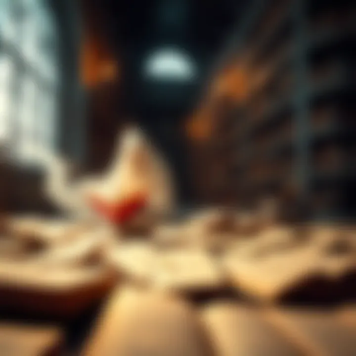 Spirits appear among scattered pages in the Library of the Negated Words, showing a search for knowledge.