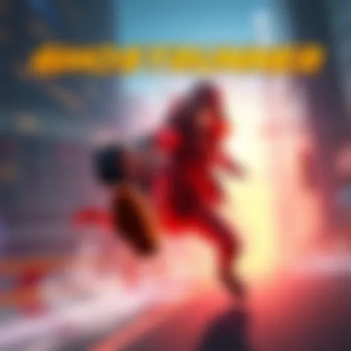 A character in Ghostrunner showcasing fast-paced gameplay with vibrant cityscapes in the background.