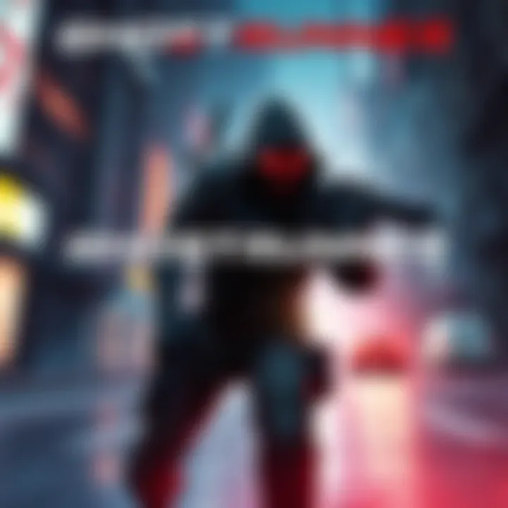 Action scene from GhostRunner showcasing the main character in a futuristic city, ready for combat