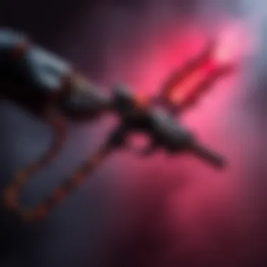 Ghoulsaw and Braton Bayonet Fusion A bayonet weapon featuring a ghoulsaw attached to a braton, showcasing its unique design and functionality.