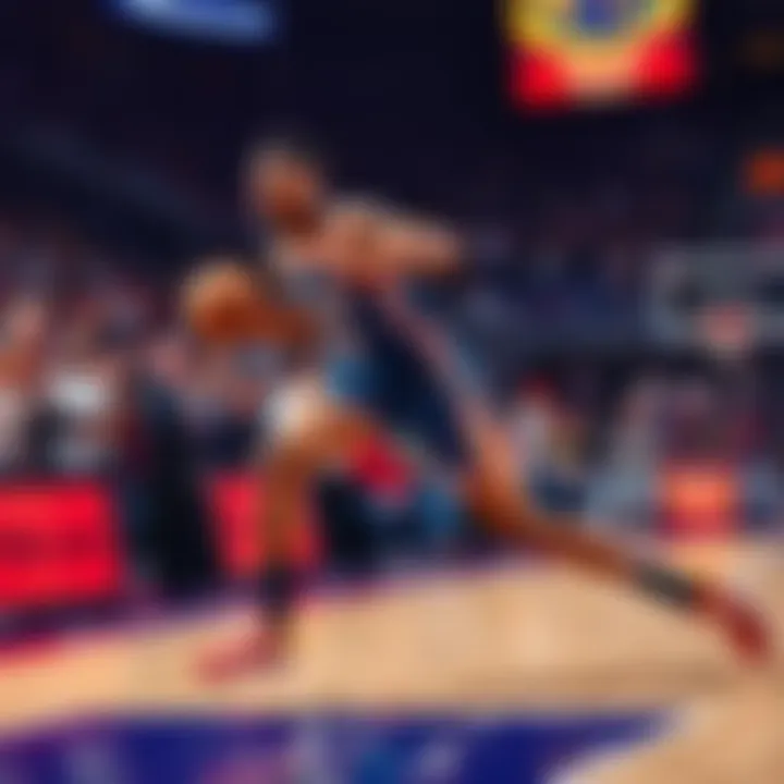 Giannis Antetokounmpo runs down the court with speed and intensity during a basketball game, showcasing his agility and skill to the crowd.
