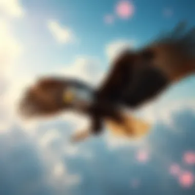 A majestic giant bird soaring in the sky, representing the connection to the Greek god Zeus.