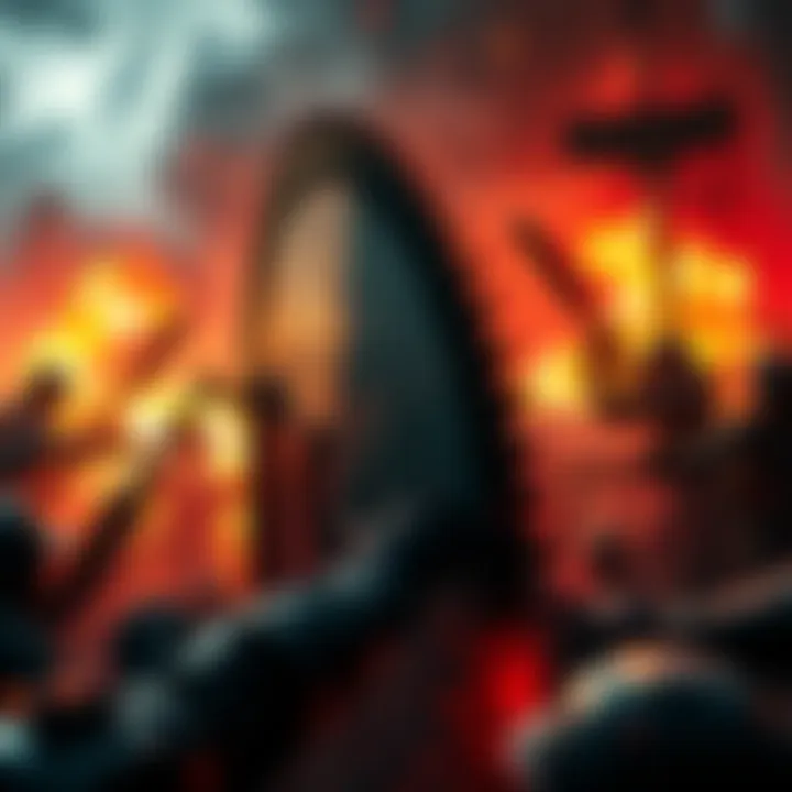 Giant Saw in Action A giant saw slices through Crewmen, creating a shocking scene of chaos and horror.