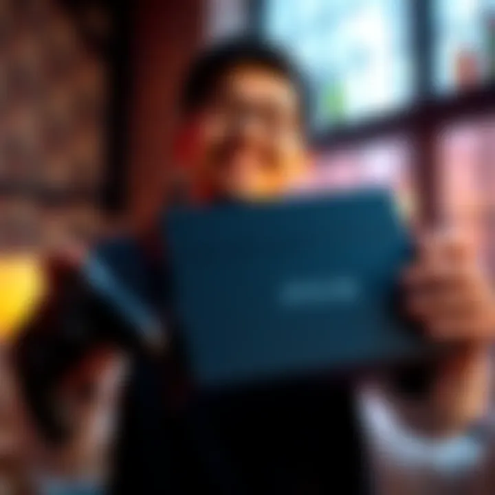 Gift of a PS4 A person happily receiving a PS4 and two controllers as a gift from a friend in a gaming community.