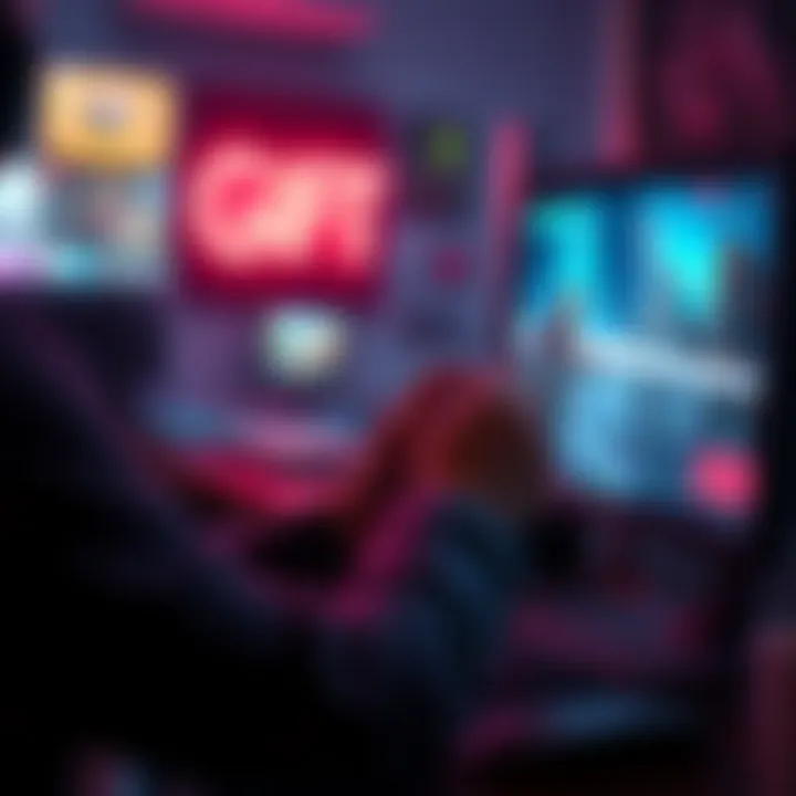 A person selecting Cyberpunk game to gift online using a computer.