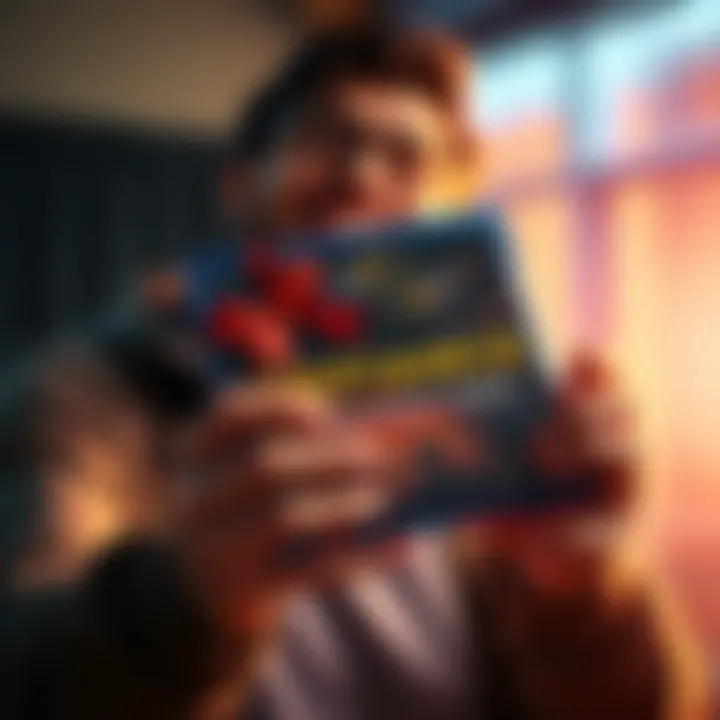 A person holding a Defiance Remastered game case with a joyful expression, ready to gift it to a friend, symbolizing support for the gaming community.