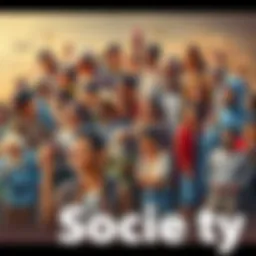 A collage of diverse communities influenced by Gilbert, showing people participating in cultural events, social gatherings, and modern trends.