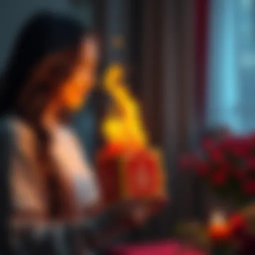 A girlfriend presents a 'Flame of The Fell God' as a birthday gift, sparking joy and surprise