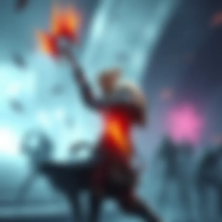 A character wielding a glaive in a game, with Limbo's effects visible around them