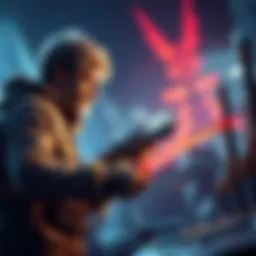 Glaive main exploring new weapons A seasoned player looking at various ground-based weapons for monster hunting.