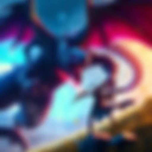 A fierce monster named Glavenus battles a brave hero in a vibrant landscape, showcasing the thrilling action of Stories 3.