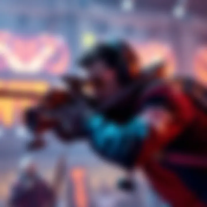 Gleevac, a skilled Widowmaker player, takes a shot during a competitive gaming match showing his focus and precision.