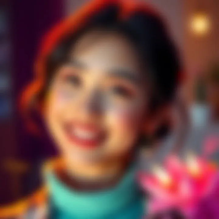 A smiling person with captivating features and a warm expression, surrounded by an aura of charm