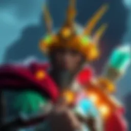 A character in fantasy armor wearing a Glintstone Crown, showcasing a boost in Intelligence and Arcane power